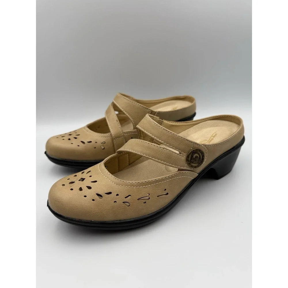 Easy‎ Street Comfort Wave Sandals Womens 8M Tan Slip On Comfort NWOT